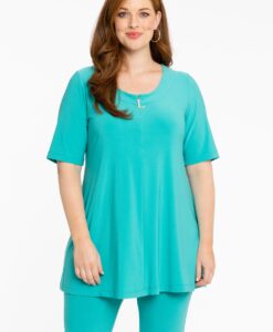 Yoek Tuniek met L rits | Turquoise | Maat 38/40