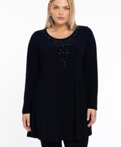 Yoek Tuniek wide bottom strass | Blauw | Maat 38/40