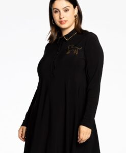 Yoek Tuniek wide bottom Flip | Zwart | Maat 38/40