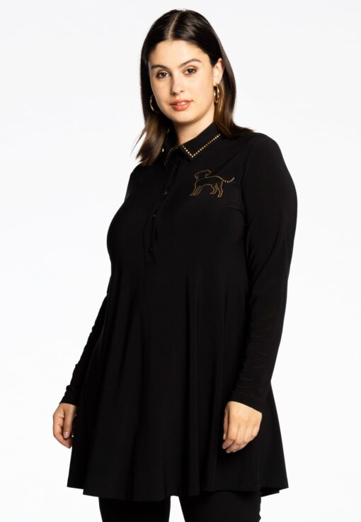 Yoek Tuniek wide bottom Flip | Zwart | Maat 38/40