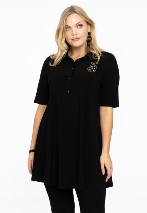 Yoek Tuniek wide bottom LADYBUG | Zwart | Maat 50/52