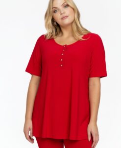 Yoek Tuniek flare knoopjes | Rood | Maat 38/40