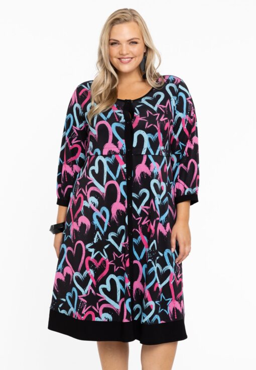 Yoek Dress puff sleeves | Zwart | Maat 38/40