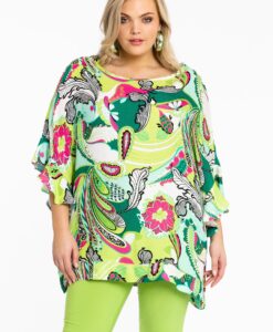 Yoek Tuniek vleermuismouw AMALFI | Groen | Maat 42/44