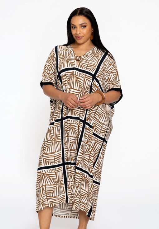 Yoek Kaftan TILES | Beige | Maat 58/60