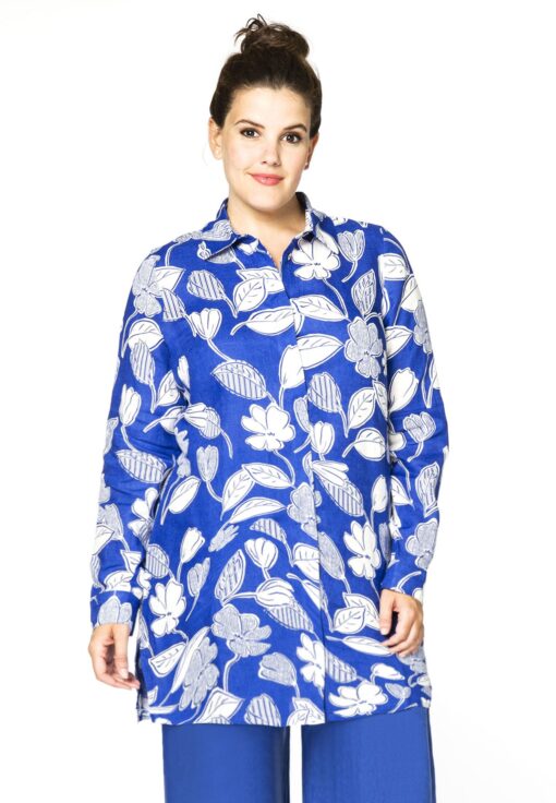 Yoek Blouse TULIP | Blauw | Maat 38/40
