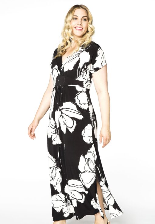 Yoek Maxi jurk ANNABEL | Zwart | Maat 38/40