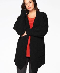 Yoek Cardigan teddy | Zwart | Maat 38/40