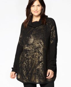 Yoek Pullover gold spray | Zwart | Maat 38/40