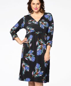 Yoek Jurk met v-hals VERA | Zwart | Maat 38/40