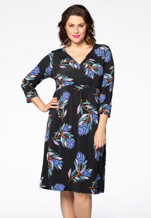Yoek Jurk met v-hals VERA | Zwart | Maat 38/40