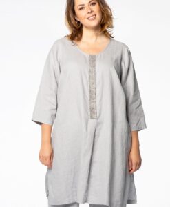 Yoek Tuniek beaded placket | Grijs | Maat 38/40