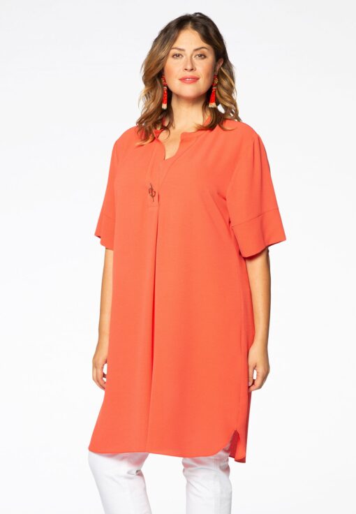 Yoek Jurk met broche | Rood | Maat 38/40