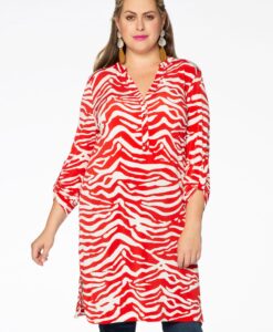 Yoek Tuniek met knoopjes | Rood | Maat 38/40