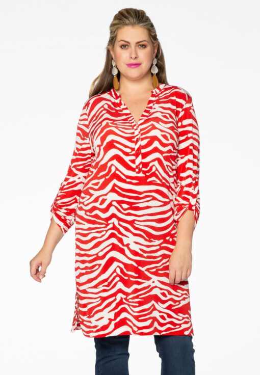 Yoek Tuniek met knoopjes | Rood | Maat 38/40