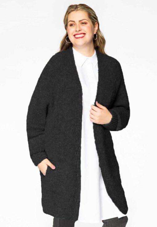 Yoek Cardigan TEDDY | Zwart | Maat 46/48