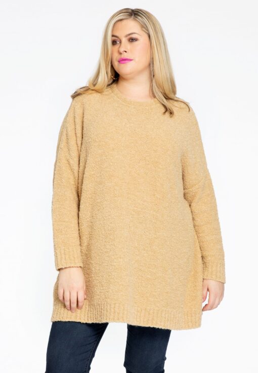 Yoek Pullover wijd TEDDY | Bruin | Maat 46/48