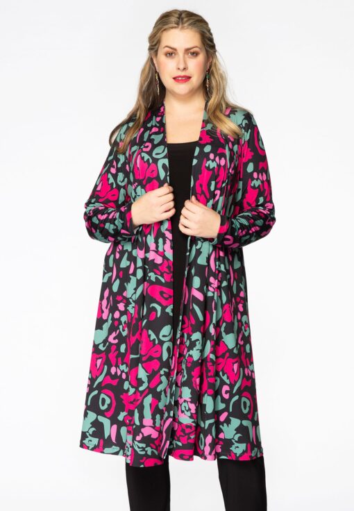 Yoek Cardigan met plooien EVRY | Zwart | Maat 38/40