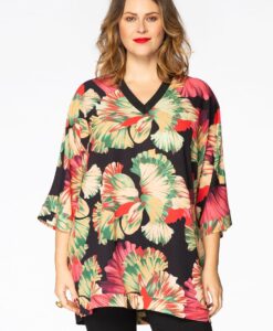 Yoek Blouse wijd CASSIS | Rood | Maat 42/44