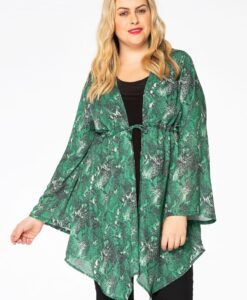 Yoek Blouse pointy | Groen | Maat 42/44