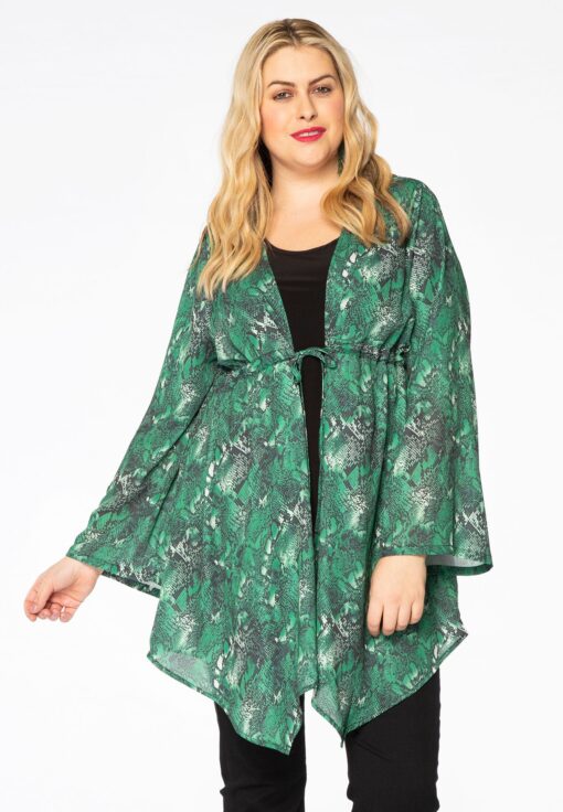 Yoek Blouse pointy | Groen | Maat 42/44