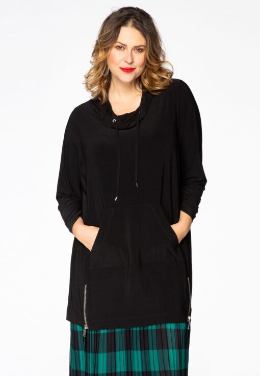 Yoek Shirt met col | Zwart | Maat 42/44