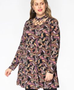 Yoek Tuniek wide bottom PAISLEY | Zwart | Maat 58/60