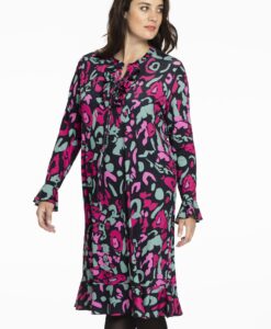 Yoek Jurk met ruches EVRY | Zwart | Maat 38/40