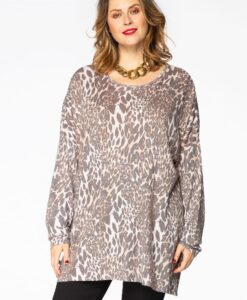 Yoek Pullover wijd | Bruin | Maat 38/40