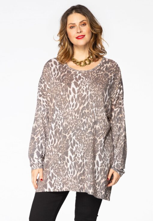 Yoek Pullover wijd | Bruin | Maat 38/40