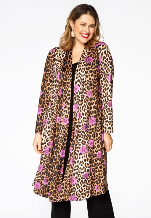 Yoek Cardigan pleated LEO ROSE | Bruin | Maat 38/40