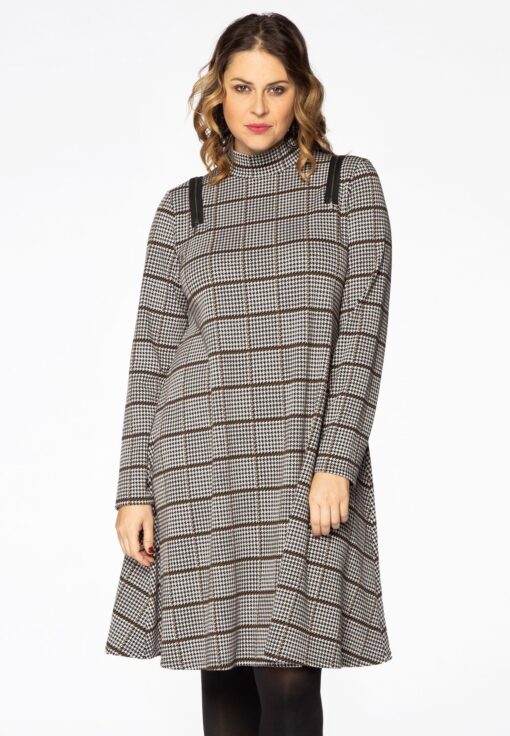 Yoek Dress zippers PRINCE DE GALLES | Bruin | Maat 38/40