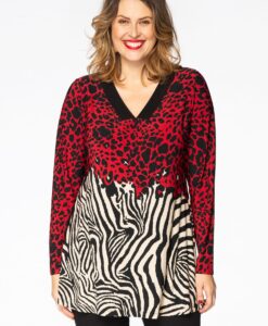 Yoek Tuniek flare LEO | Rood | Maat 38/40