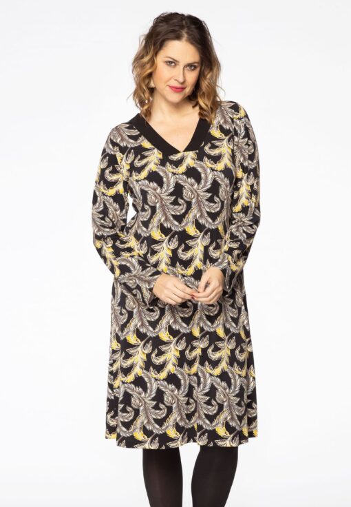 Yoek Jurk PLUME | Zwart | Maat 46/48