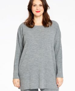 Yoek Pullover wide LOUNGE | Grijs | Maat 42/44