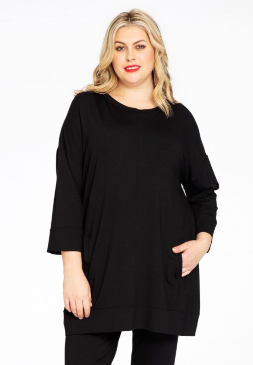 Yoek Shirt wijd LOUNGE | Zwart | Maat 42/44