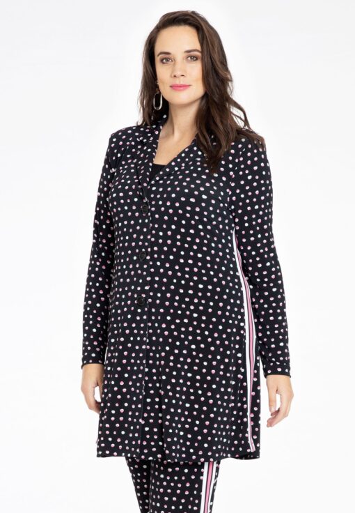 Yoek Blazer A-lijn SPRINKLE | Zwart | Maat 50/52