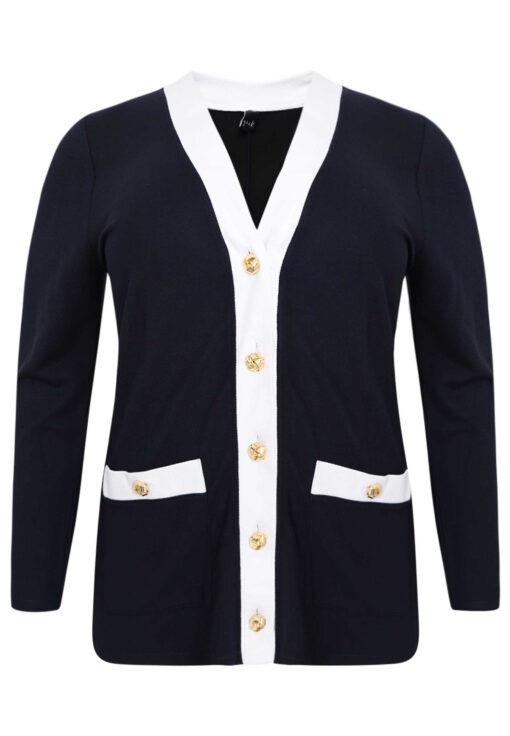 Yoek Vest gold button | Blauw | Maat 38/40