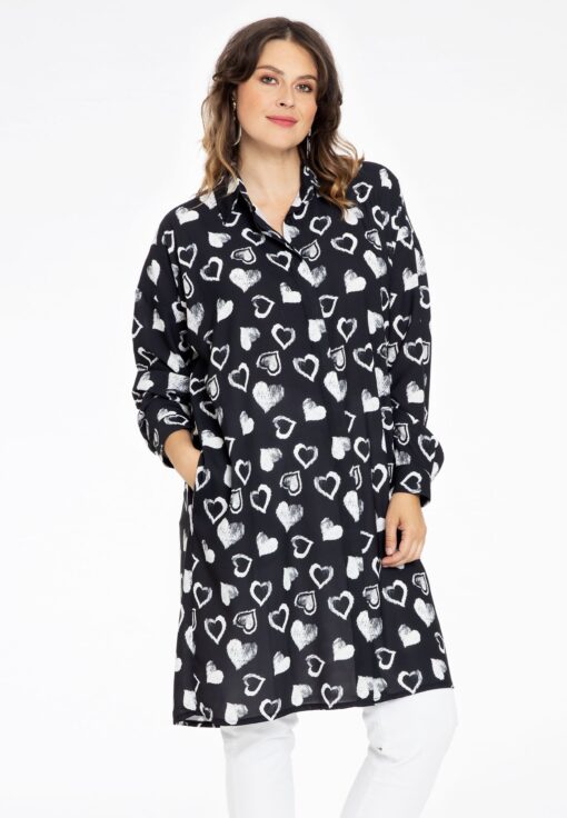Yoek Blouse-jurk | Zwart | Maat 42/44