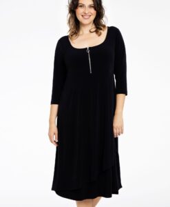 Yoek Jurk met rits | Zwart | Maat 38/40