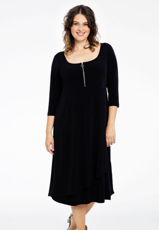 Yoek Jurk met rits | Zwart | Maat 38/40
