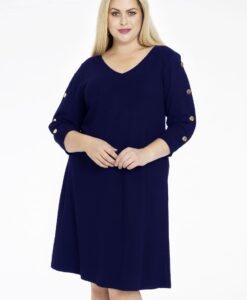Yoek Jurk V-hals | Blauw | Maat 58/60