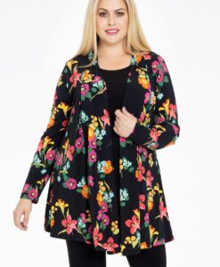 Yoek Cardigan BLOOMY | Zwart | Maat 54/56
