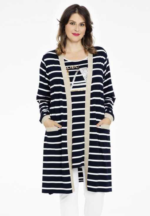Yoek Vest lurex MARITIME | Blauw | Maat 46/48