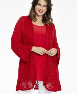 Yoek Vest kort AJOUR | Rood | Maat 42/44
