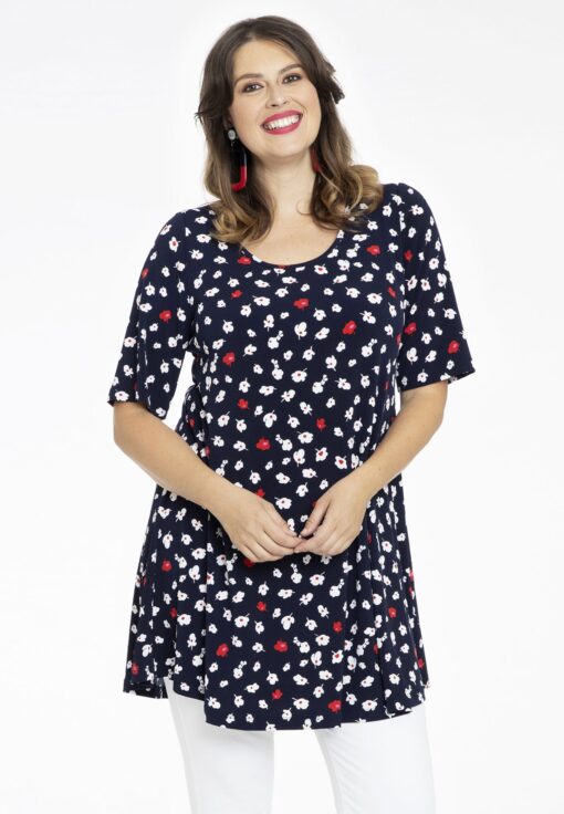 Yoek Tuniek wide bottom MILOU | Blauw | Maat 46/48