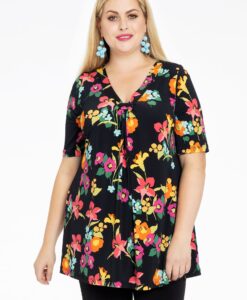 Yoek Tuniek flare BLOOMY | Zwart | Maat 58/60