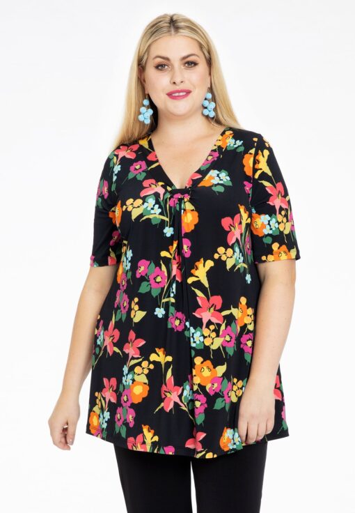 Yoek Tuniek flare BLOOMY | Zwart | Maat 58/60