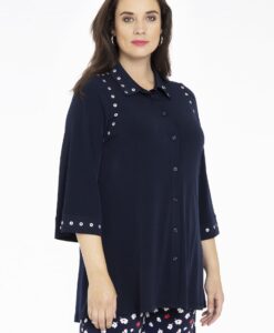 Yoek Blouse flare | Blauw | Maat 38/40
