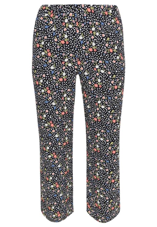 Yoek Trousers long FLOWER RAIN | Zwart | Maat 42/44